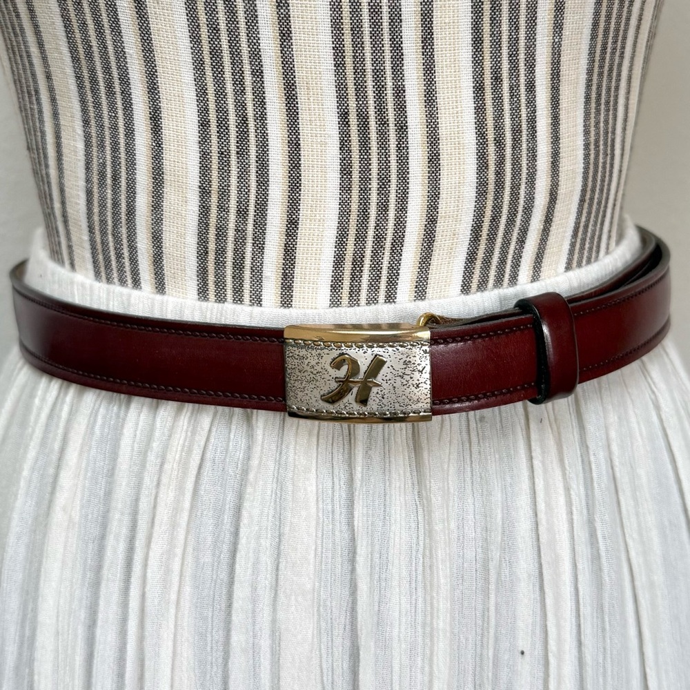 Vintage Hickok Sierra Saddle Leather Belt Western Brass Buckle Size 36